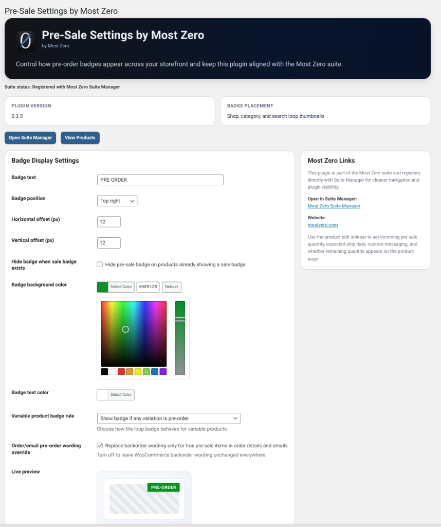 Pre Sale Setting Admin Panel